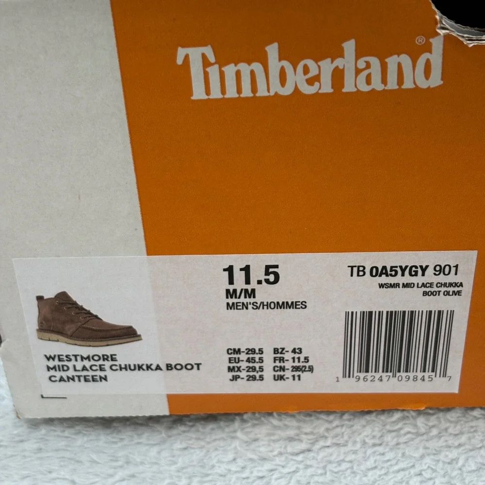 Timberland Westmore Mid Lace Chukka Boot Canteen Olive Brown Suede Mens 11.5